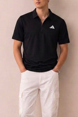 Adi Dry Fit Polo T-Shirt - Black