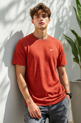Nke Cotton Free Lift Half Sleeve - Red