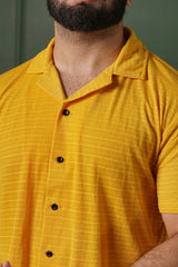 Comfy Coat Collar Shirt - Mustard/Yellow