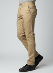 Premium Cotton Lycra Stretch Pant - Beige