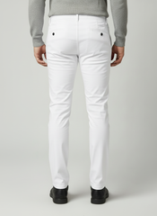 Premium Cotton Lycra Stretch Pant - White