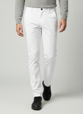 Premium Cotton Lycra Stretch Pant - White