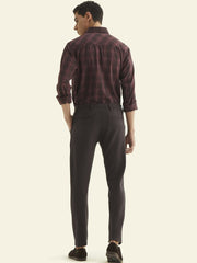 Men's Imported Textured Velen Cool Dark Brown Pant - wearup.store