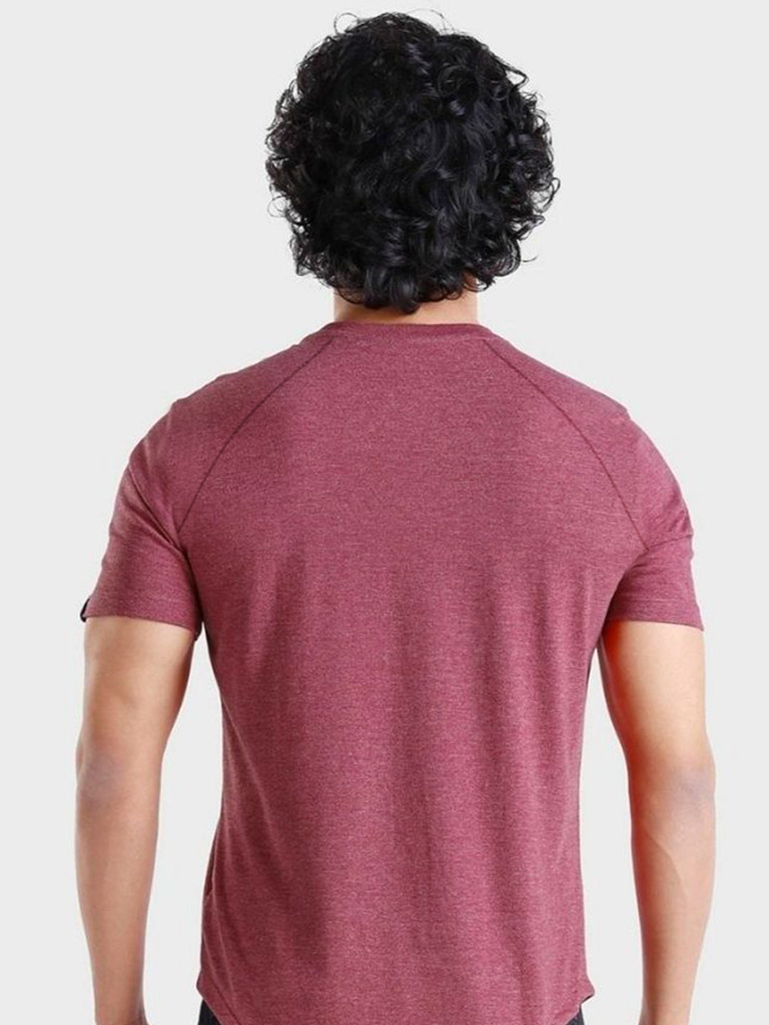 Adi Cotton Round Neck T-Shirt - Maroon