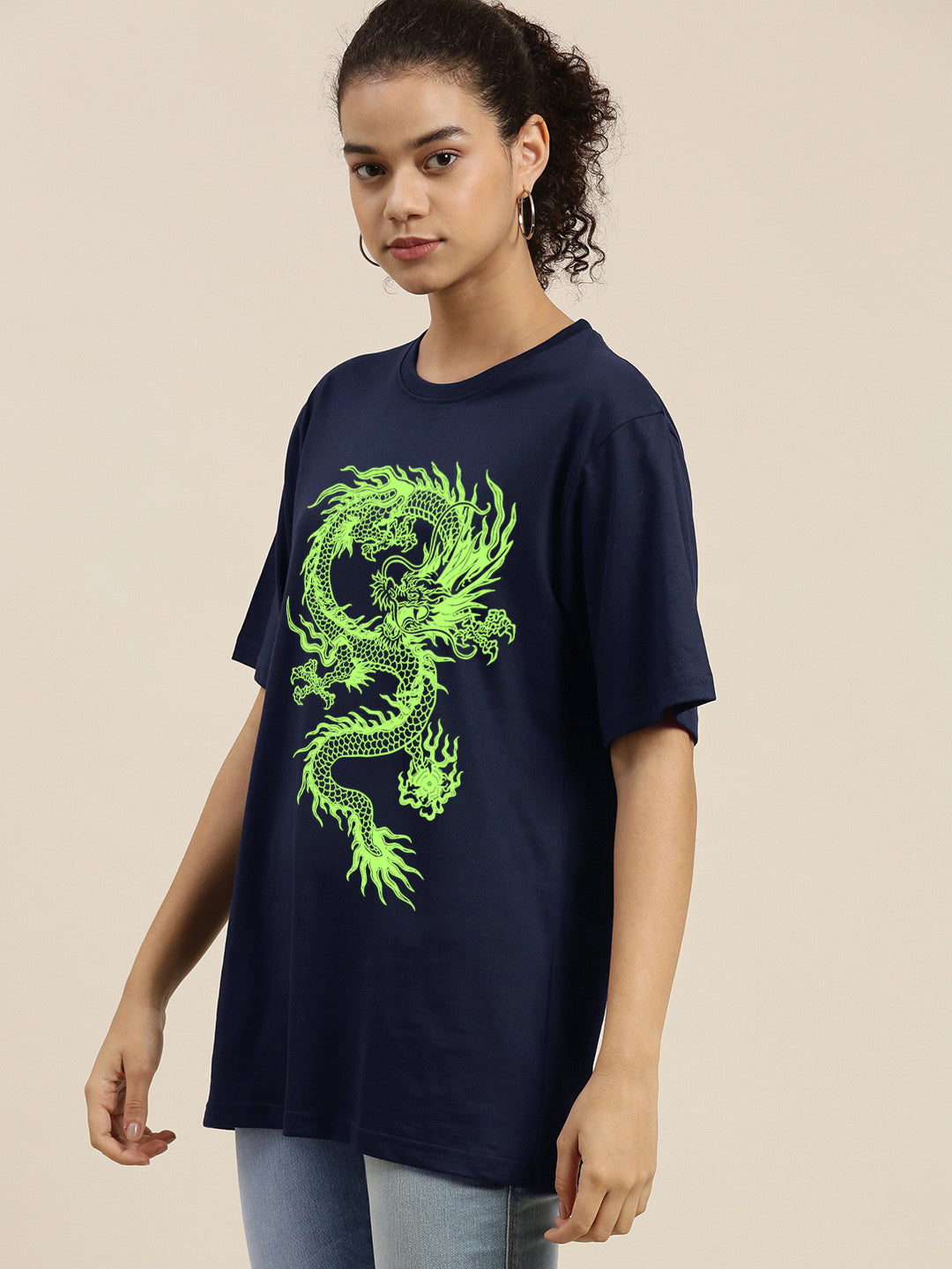 Dragon Oversized Tees - Navy