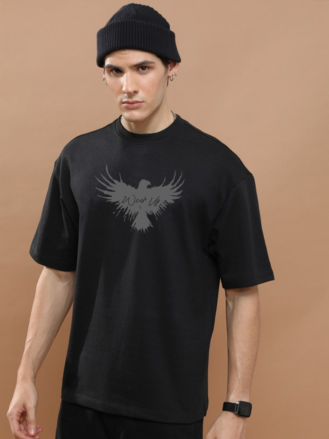 WearUp Oversized Tees - Eagle Black