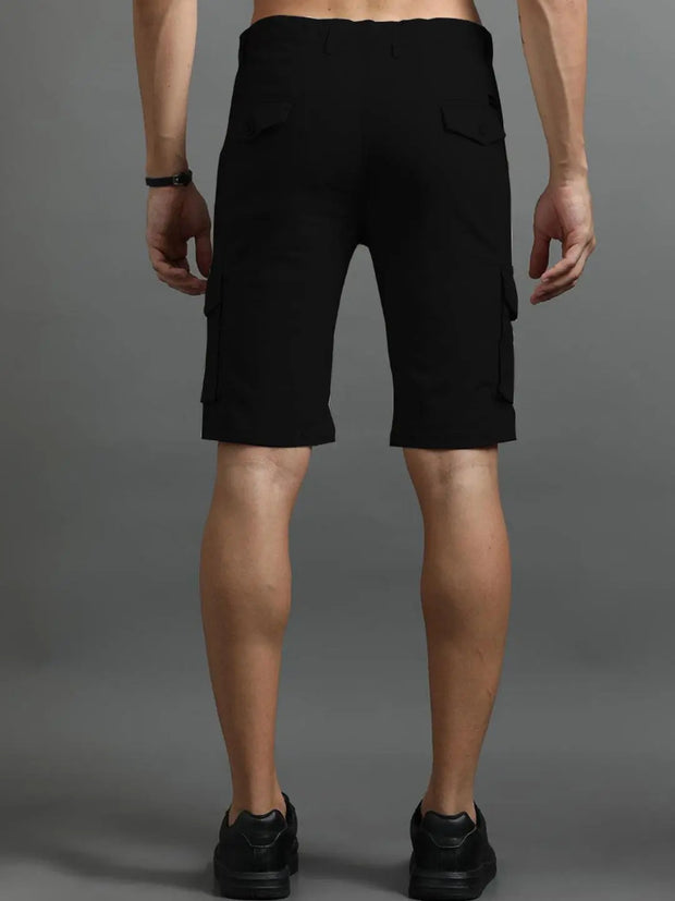 Cotton Cargo Shorts - Black - 01 - wearup.store
