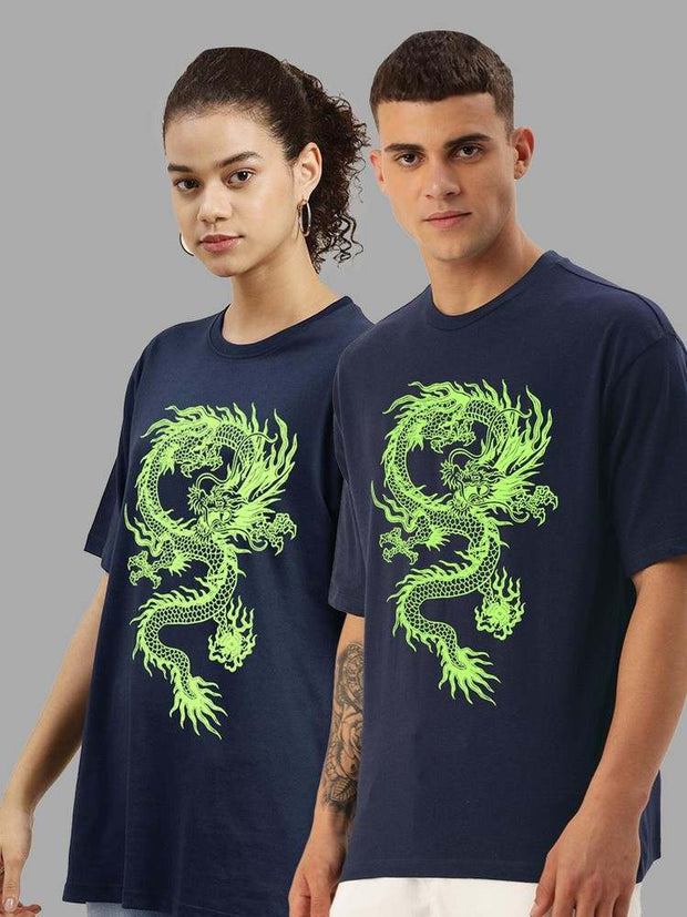 Dragon Oversized Tees - Navy - wearup.store