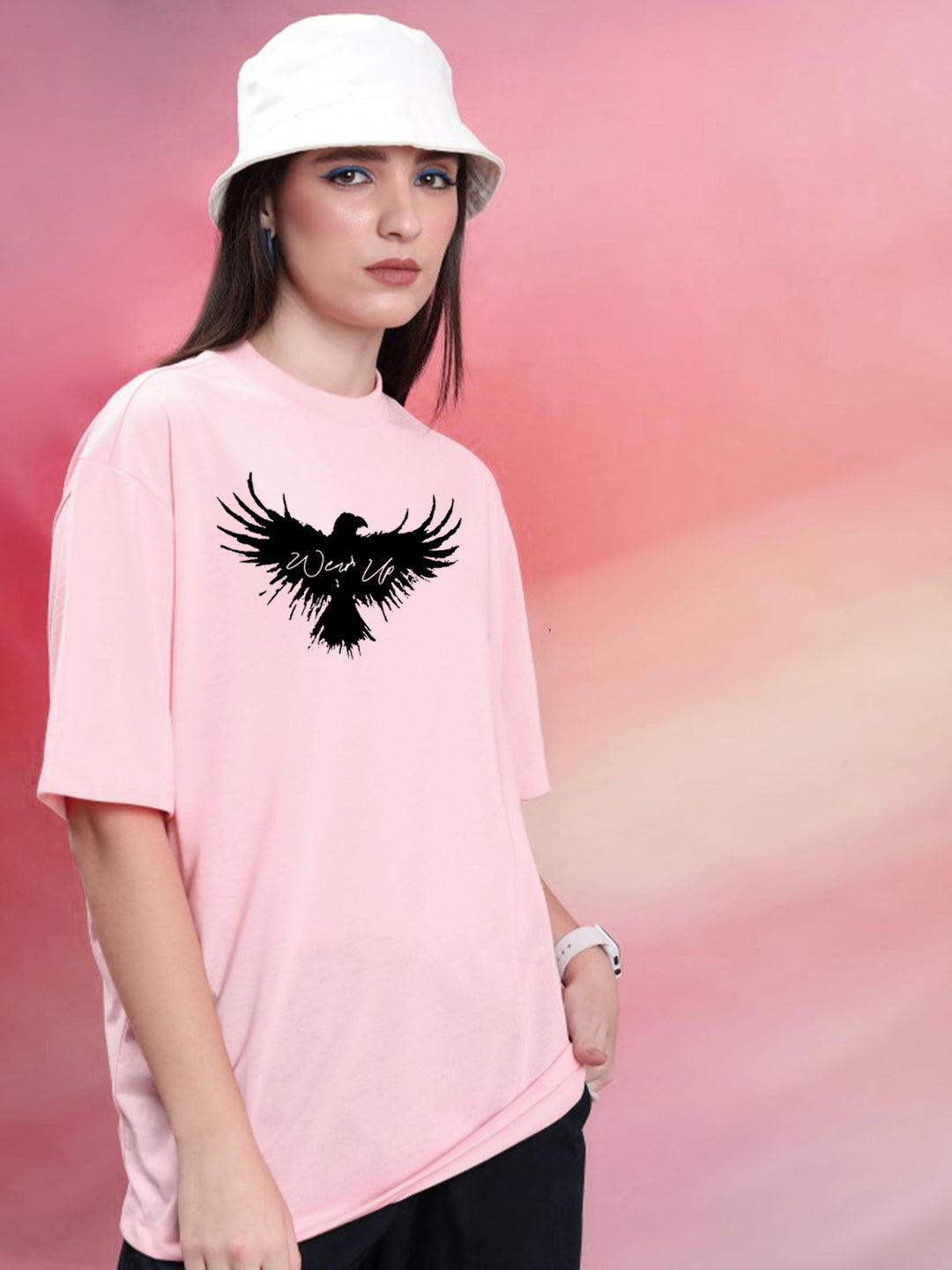 Eagle Oversized Tees - Pink