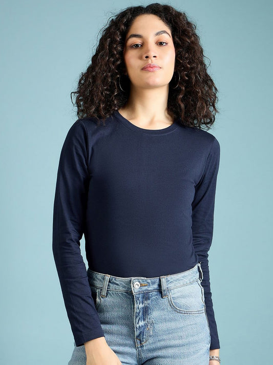 Basic Activewear Full Sleeve Shirt - Navy