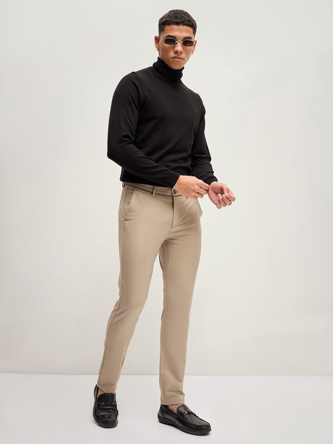 Men's Imported Textured Velen Cool Beige Pant - wearup.store