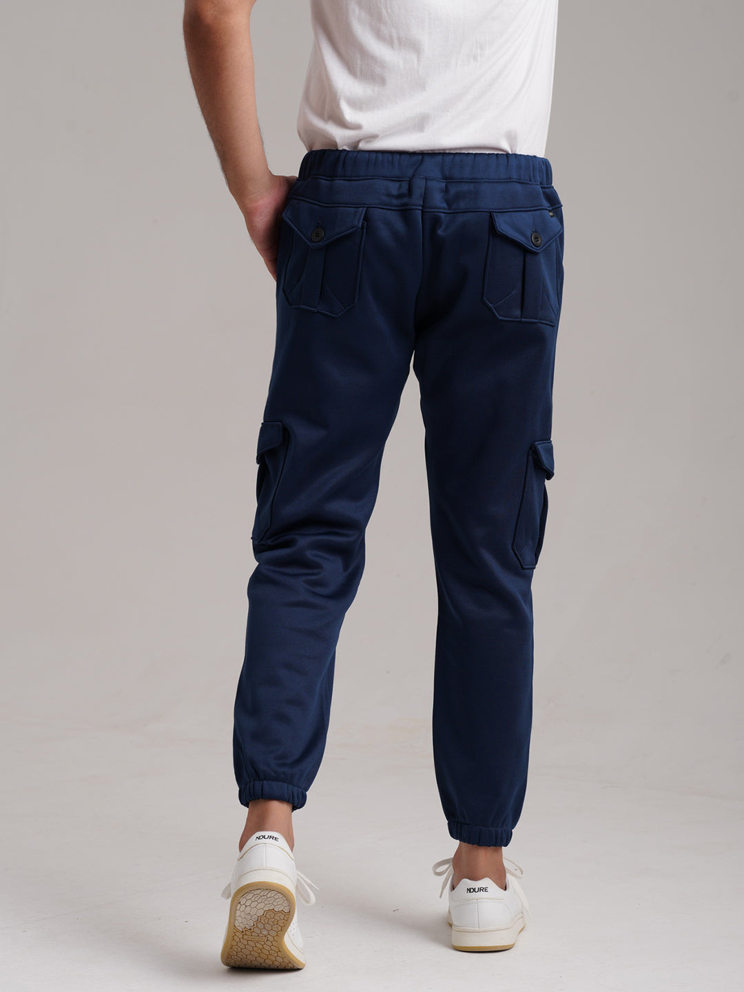 Six Pocket Fleece Cargo Trouser - Navy