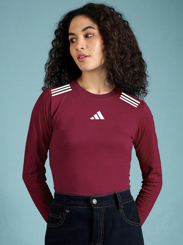 Adi Activewear Full Sleeve Shirt - Maroon - wearup.store
