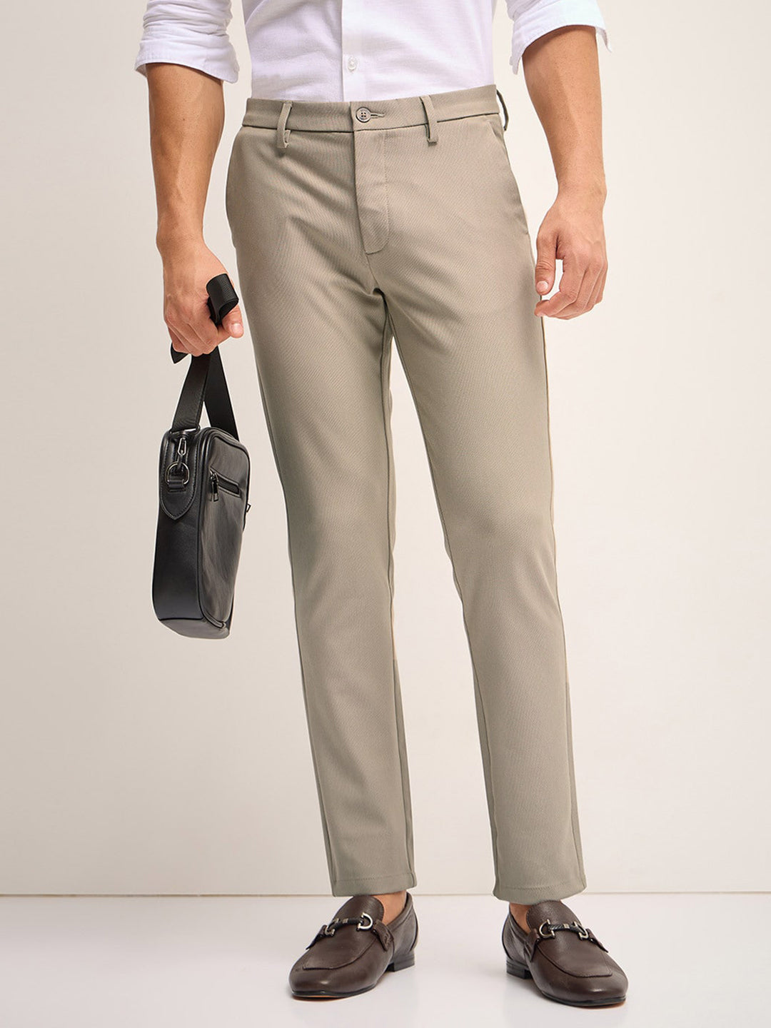 Men's Imported Textured Velen Cool Beige Pant - wearup.store