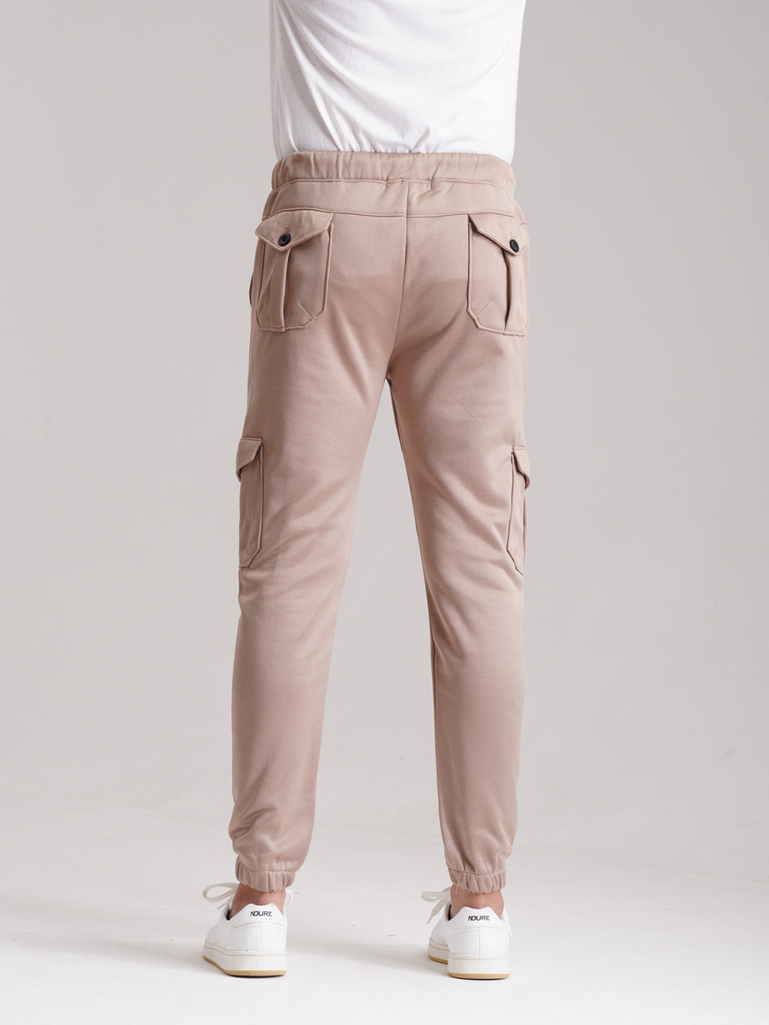 Six Pocket Fleece Cargo Trouser - Beige