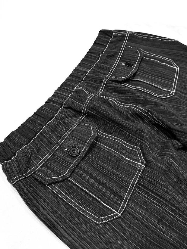 Men's Black Contrast Stitch Cargo Trackpant - wearup.store