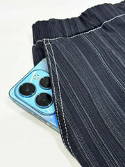 Men's Black Contrast Stitch Cargo Trackpant - wearup.store