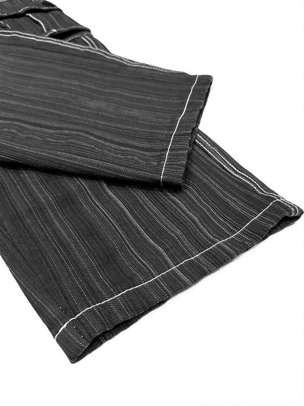 Men's Black Contrast Stitch Cargo Trackpant - wearup.store