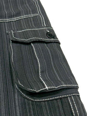 Men's Black Contrast Stitch Cargo Trackpant - wearup.store