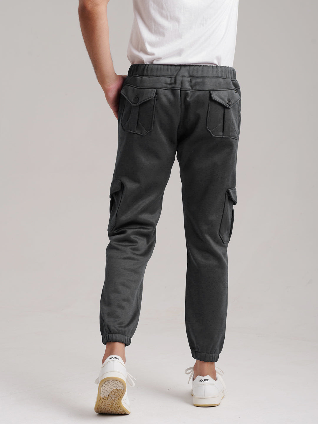 Six Pocket Fleece Cargo Trouser - Steel Grey