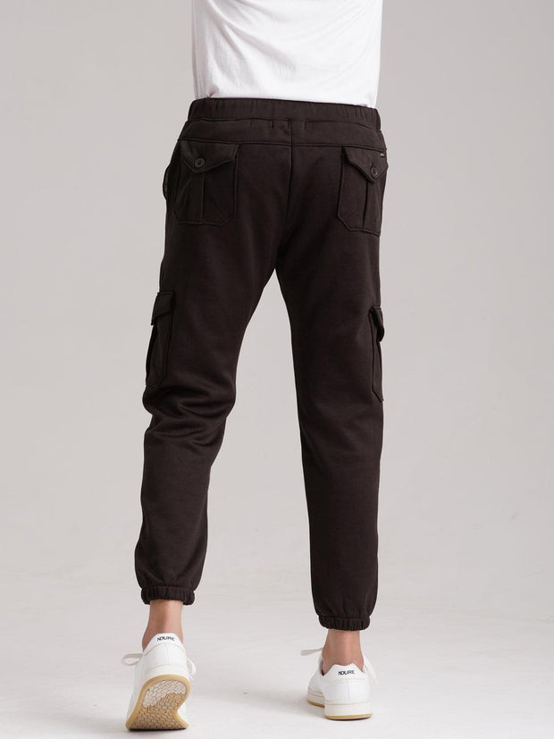Six Pocket Fleece Cargo Trouser - Brown - wearup.store