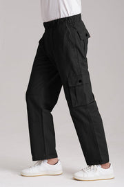 Men's Oversized Cargo Trousers - Black - wearup.store
