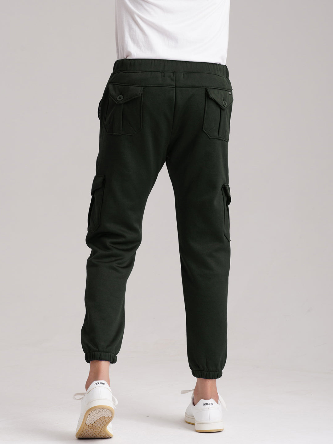 Six Pocket Fleece Cargo Trouser - Olive Green