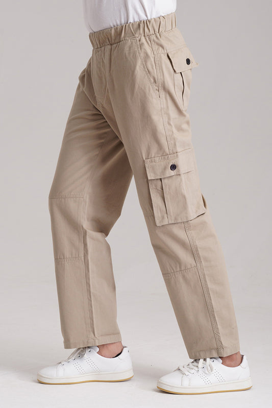 Men's Oversized Cargo Trousers - Skin