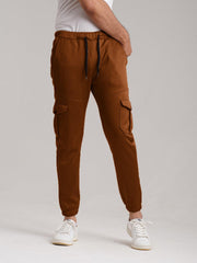 Six Pocket Fleece Cargo Trouser - Mustard - wearup.store