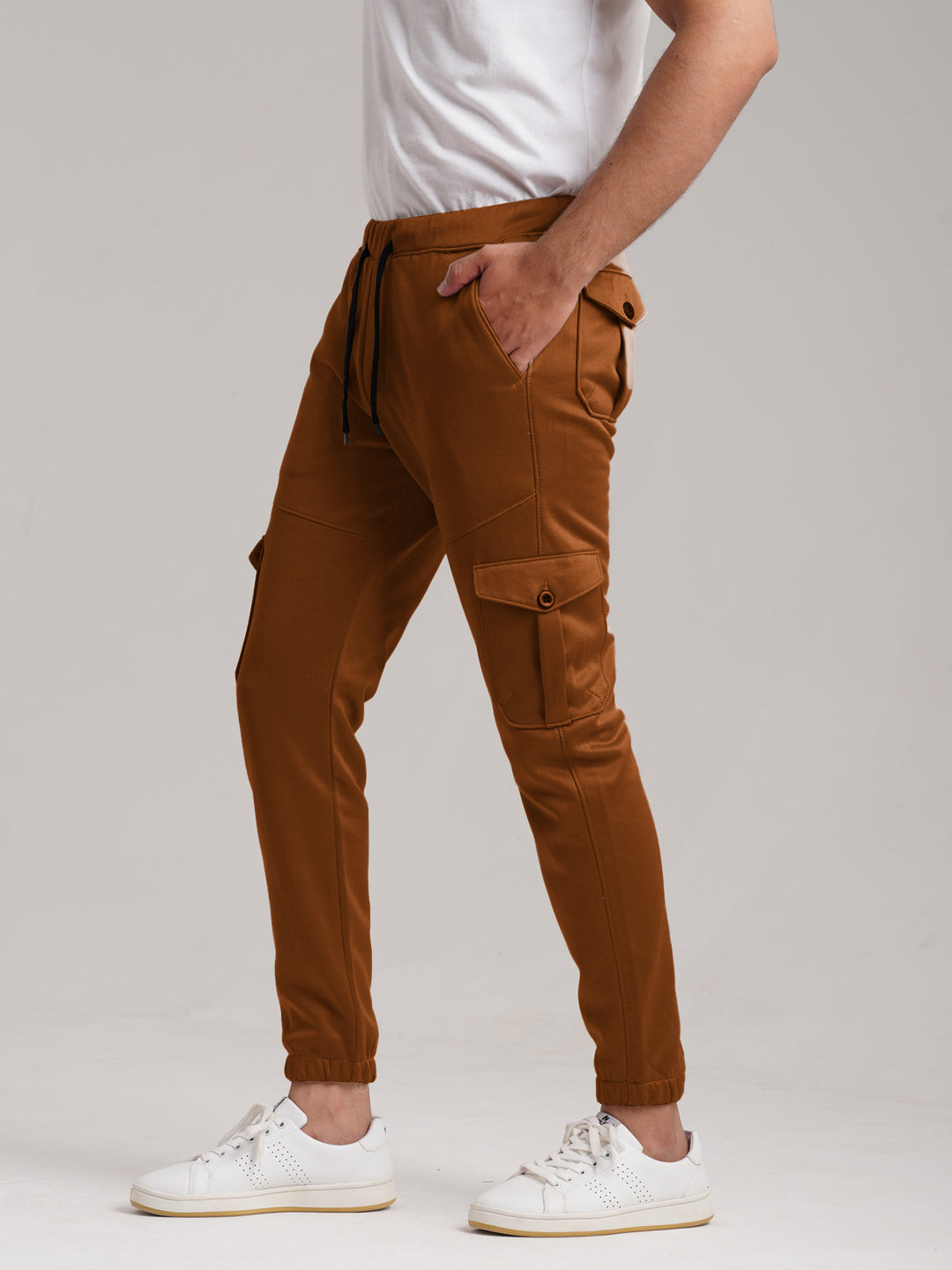 Six Pocket Fleece Cargo Trouser - Mustard