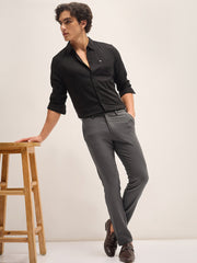 Men's Imported Textured Velen Cool Dark Grey Pant - wearup.store