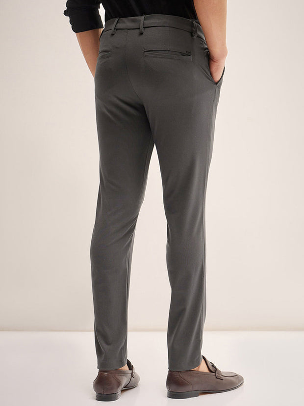 Men's Imported Textured Velen Cool Dark Grey Pant - wearup.store