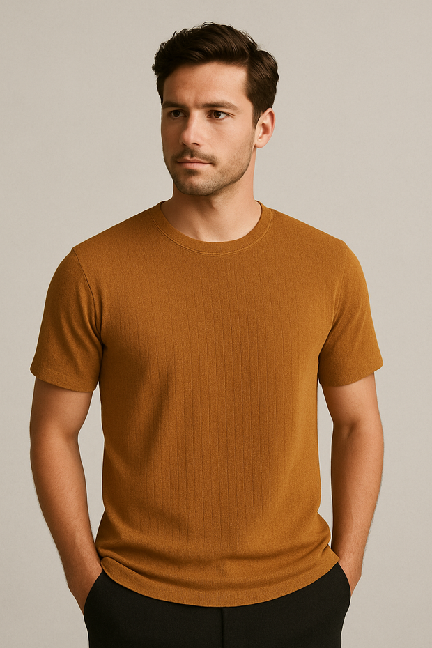 Poplin Cool T-Shirt - Mustard