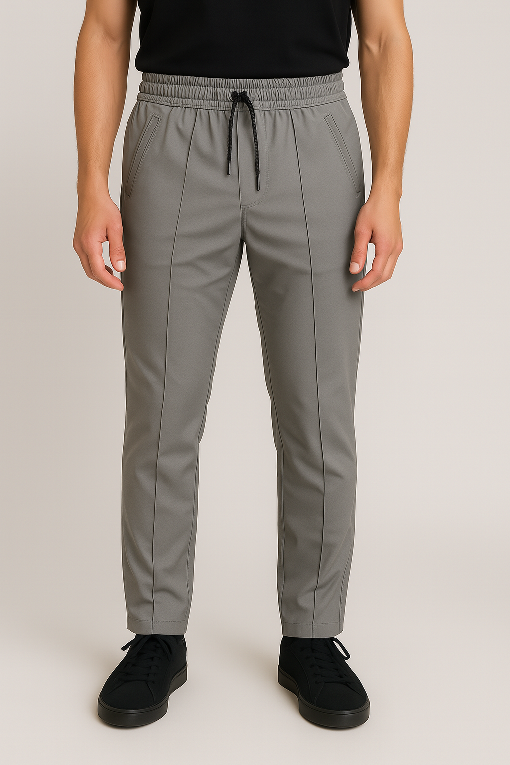 Poplin Loose Fit Trouser - Charcoal