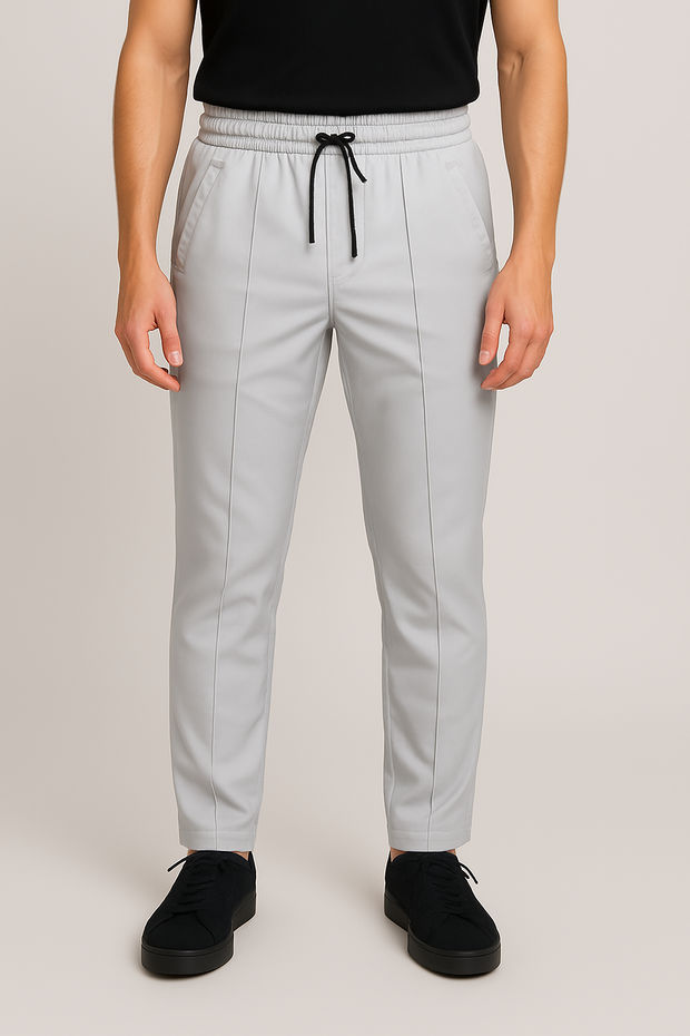 Poplin Loose Fit Trouser - Light Grey