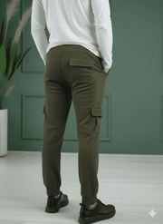 Micro Six Pocket Loose Trouser - Olive