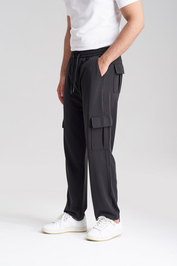 Imported Oversized Cargo Trouser - Black