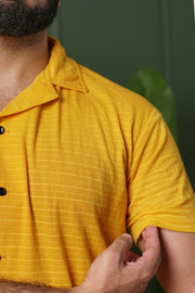 Comfy Coat Collar Shirt - Mustard/Yellow