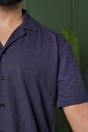 Comfy Coat Collar Shirt - Navy