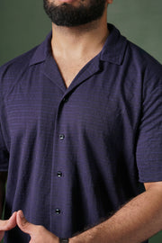 Comfy Coat Collar Shirt - Navy