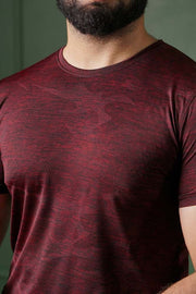 Textured T-Shirt - Maroon