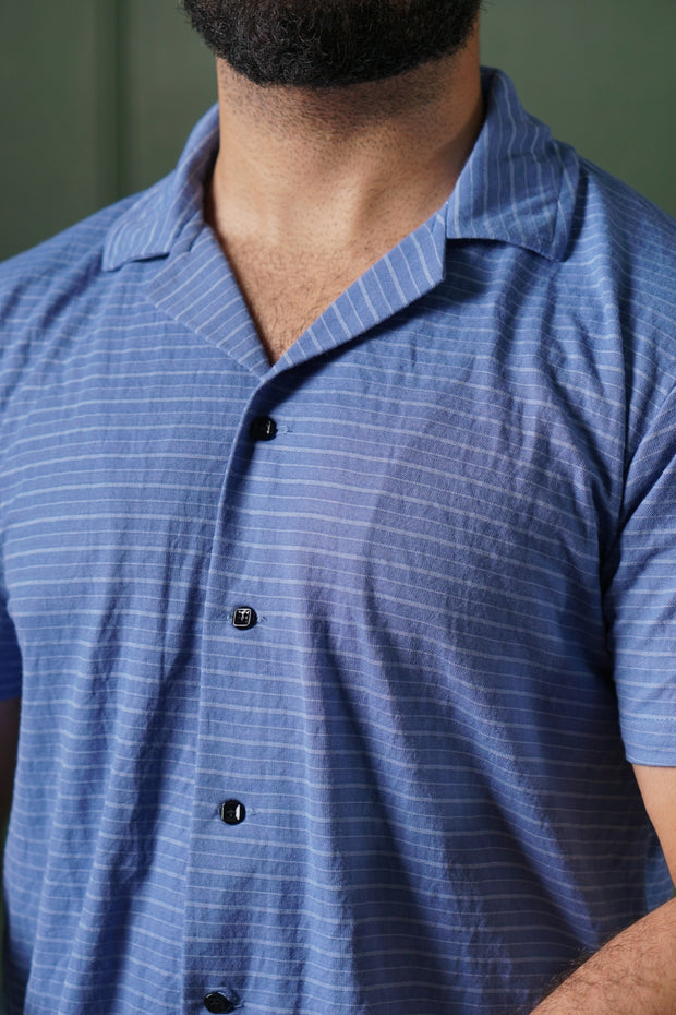 Comfy Coat Collar Shirt - Sky Blue
