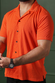 Comfy Coat Collar Shirt - Orange
