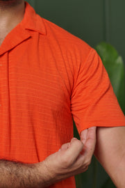 Comfy Coat Collar Shirt - Orange