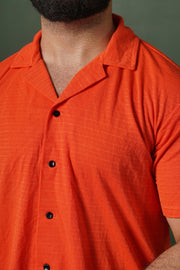 Comfy Coat Collar Shirt - Orange