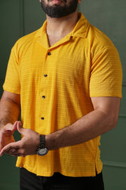 Comfy Coat Collar Shirt - Mustard/Yellow