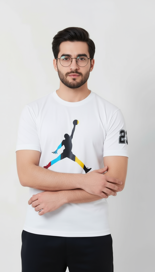 JDN White Dri-Fit T Shirt - Wearup Store