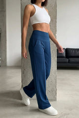 Imported Lycra Comfort Fit Trousers - Blue
