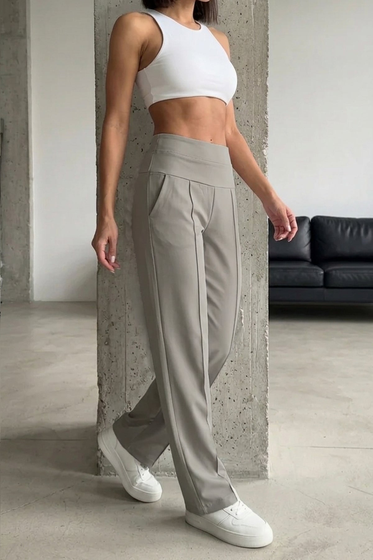Imported Lycra Comfort Fit Trousers - Grey