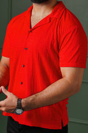 Comfy Coat Collar Shirt - Red